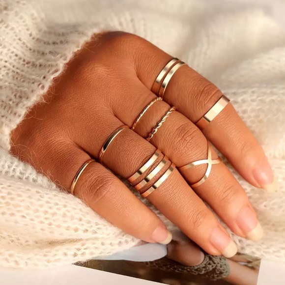 Gold & Silver Midi Knuckle Ring Set - Picture 4 of 7
